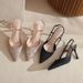 31-44 Size Sequin High Heel Open Back Stiletto Sandals For Women New Summer Pointed Toe Strap Single Shoes_vogvips.com
