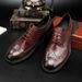 Plus-size leather shoes Business dress leather shoes for men British vintage wash horse Leather wedding shoes_vogvips.com