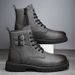 European Warm Series Plus Size Martin Men's Autumn Winter Genuine Leather Short Fleece Lined Warm Cotton Zipper Motorcycle Boots_vogvips.com