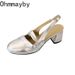 Silver High Heels Women Singbacks Sandals Fashion Cover Toe Slip On Height Increase Shoes Summer Party Dress Sandals_vogvips.com