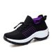 Large Size Mom's Rocking Socks Casual Flying Woven Women's Shoes, Lace Up Thick Soled Shoes_vogvips.com