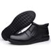 Casual High-mouth Men's Tide Zhongbang Casual Leather Shoes Solid Color Sleeve Leather Splicing Short_vogvips.com