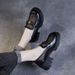 Mesh Platform Loafers Women's One-pedal Women's Shoes British Style Small Leather Shoes Hollow Single Shoes_vogvips.com