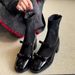 2025 Xiaoxiangfeng Elastic Thin Boots Bow Rear Zipper Thick Heel Short Boots High Heel Thin Socks Boots_vogvips.com