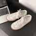 Women's Shoes Spring Retro Round Toe Colorblock Casual Sneakers Lace Up German Training White Shoes Women Spring And Autumn_vogvips.com