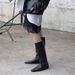 Korean Niche Simple Row Style Flat Mid-Calf Slim For Women 2024 Long Square Toe Over-the-Knee High Boots_vogvips.com