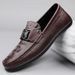 American Genuine Leather Crocodile Pattern Loafers Men's British Business Casual Slip-On Driving Shoes_vogvips.com