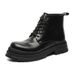 Retro Tooling Boots Thick Sole Heightening Slim Fit Martin Boots Locomotive Style Chelsea Boots_vogvips.com