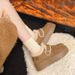 Sponge Cake Thick Sole Height Increasing All Inclusive Hairy Boken Shoes For Women In Winter With Plush Snow Boots_vogvips.com