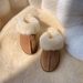 Casual Furry Slippers Women, Outdoor Wear, 2025 Autumn Winter, Flat Closed-Toe Half Slippers, Cowhide Wool Cotton Shoes,_vogvips.com