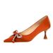 1961-H61 Wind Light Luxury Water Diamond Bow Tip Fine Middle Silk Wine Glass Heel Women's Single Shoe_vogvips.com