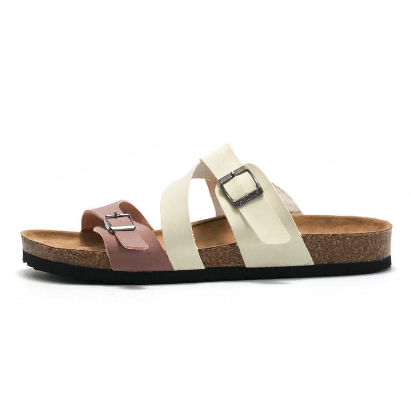 Ruizu 2025 Spring Summer Women's Cork Slippers Trendy Men's Sandals Water Pine Beach Shoes Student Breathable_vogvips.com
