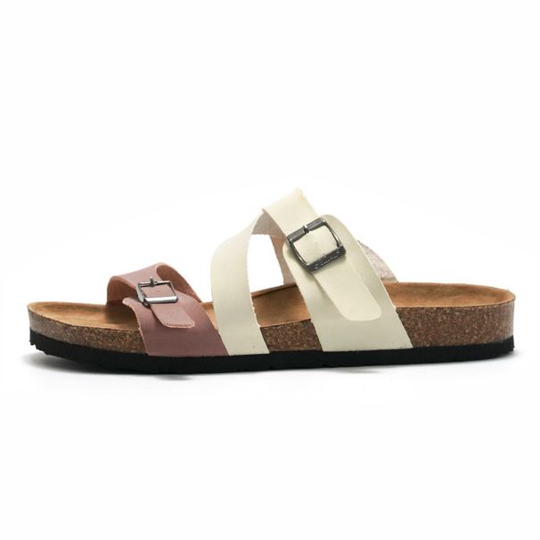 Ruizu 2025 Spring Summer Women's Cork Slippers Trendy Men's Sandals Water Pine Beach Shoes Student Breathable_vogvips.com