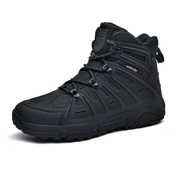 Men's Tactical Combat Boots For Outdoor Hiking, Camping & Military Training - Durable Leather & Oxford Fabric Mountain Camping Hiking Shoes Outdoor_vogvips.com