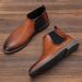 Men's British Chelsea Boots Fashion Distressed Leather Ankle Boots For Big Size, Comfortable & Stylish_vogvips.com