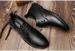 Casual Leather Shoes Men's Embossed Plaid First Layer Rubber Sole Professional Wear Work Shoes Pure Leather_vogvips.com