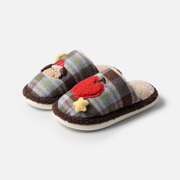 Christmas Tree Autumn Cartoon Cute Indoor Home Non-Slip Furry Winter Floor Cotton Slippers For Women_vogvips.com