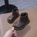European Warm Series Women's And Men's Winter Fleece-Lined Warm Short Stylish Black Leather Double Cotton Martin Boots Children's Versatile_vogvips.com