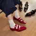 Sheepskin Version! Vintage Japanese-style Brown Mary Jane For Women, New Spring And Autumn Square-toed Slip-on_vogvips.com
