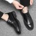 Spring And Summer Men's Leather Business Formal Casual Versatile Korean Style Pointed Toe Thin Wedding Black Work Shoes_vogvips.com