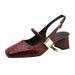 French Style Square High Hee 2025 New Summer Magic Buckle One Strap Backless Single Shoes Chunky Heel Closed Toe_vogvips.com