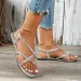 Beach Woven Hollow Women Flats Casual Clip Toe Sandals Summer 2024 New Fashion Walking Shoes Dress Femme Slides_vogvips.com