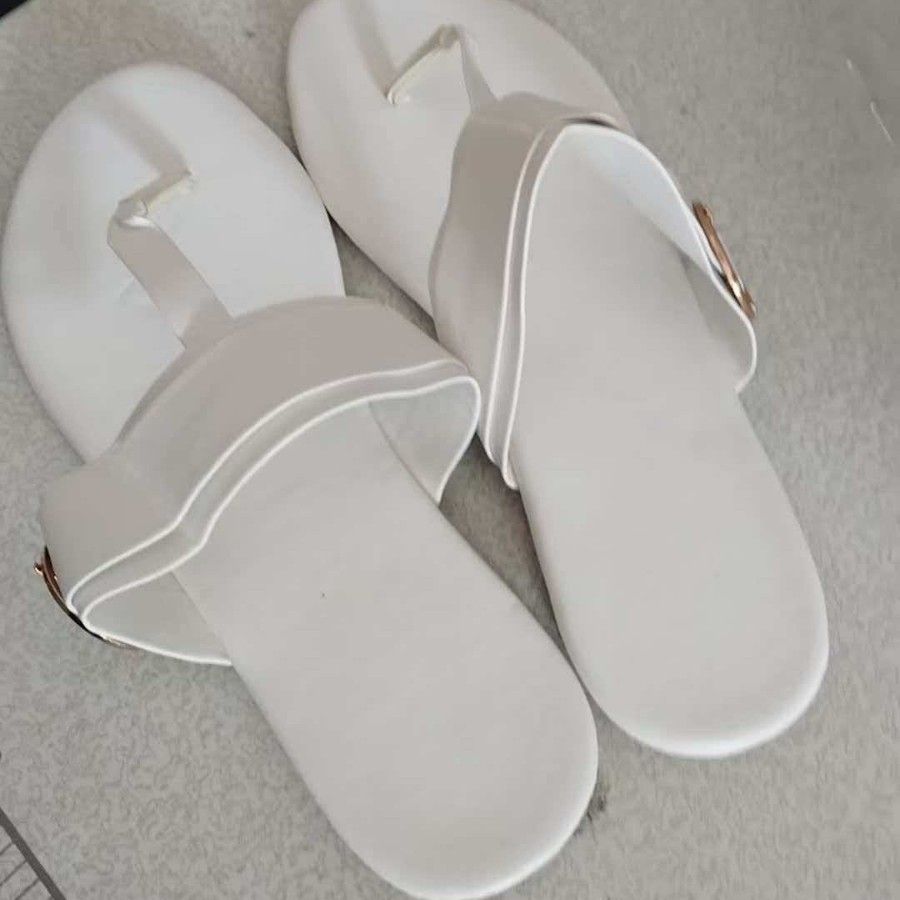 Flip-flops Summernew Arrivalflats Flip-flops Metal Buckle Decoration Outwear Slippers For Women_vogvips.com