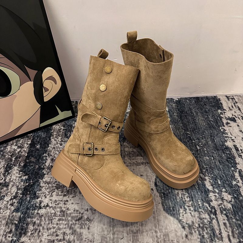 Petite Two-Way Motorcycle Martin For Women 2025 Autumn New Thick-Soled Height-Increasing Melad Slimming Short Boots_vogvips.com