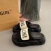 Women's Summer Outdoor Thick-soled Slip-on Sandals With Velcro And Letter Design, 3cm, Slimming, Lightweight, Non-slip,_vogvips.com