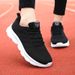 Cross-border Brand Women's Sports New Spring And Autumn Mesh Breathable Flat Running Shoes, Lightweight Black Work Shoes_vogvips.com