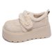 Thick Soled Cotton Shoes With Plush Sponge Cake For Women In Winter, Vintage Warm Fur Shoes For Outdoor Wear_vogvips.com