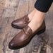 Cross-border British-style Slip-on Korean-style Trendy Men's Casual Shoes, Hairstylist Pointed Leather Slip-ons_vogvips.com