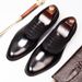 Suit leather shoes Men's business English leather abrasive leather wedding handmade Oxford shoes pointed men's shoes_vogvips.com