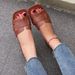 Women's Shoes Large Size New Fifteen Colors Women's Slippers Flat Bottom Square Head Leather Stitching Slippers Women's SandalsGolden Shoes_vogvips.com
