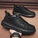 European Warm Series Men's 2025 New Casual Leather Korean Style Trendy Thick-Soled Sports White Sneakers Winter Fleece-Lined Cotton Shoes_vogvips.com