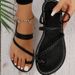 Plus Size Lightweight Flat For Women With Woven Straps Beach Toe Post Women's Sandals Slippers_vogvips.com