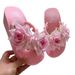 European And American Beach Vacation Non-Slip Flip-Flops Pearl Flower Fresh Style Sandals Fashion Thick-Soled Toe Post_vogvips.com