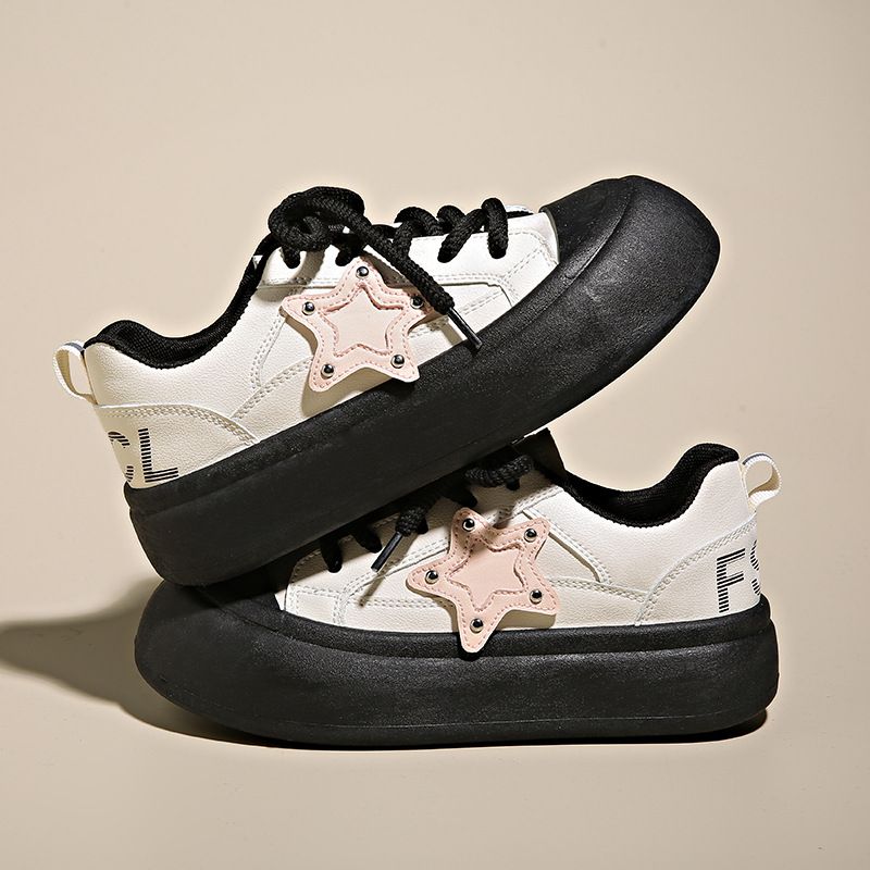 Star Board Shoes Student Versatile Casual Muffin Shoes Ugly Cute Bread Shoes Woman_vogvips.com