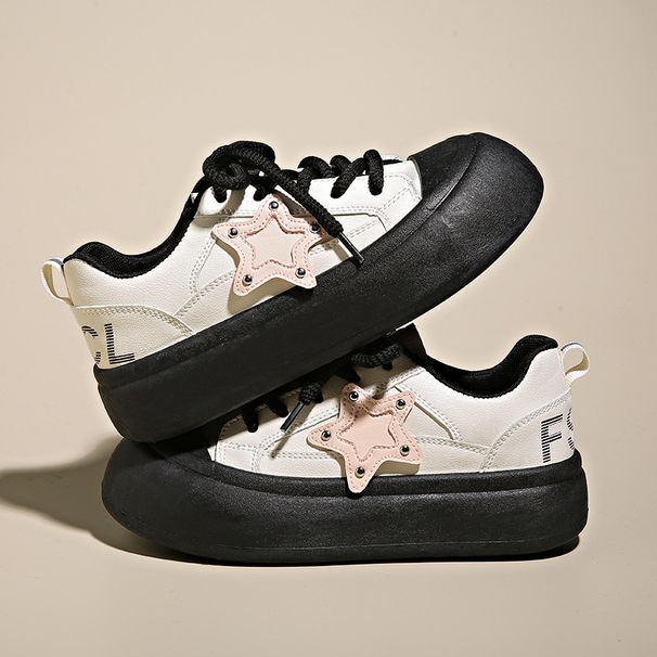 Star Board Shoes Student Versatile Casual Muffin Shoes Ugly Cute Bread Shoes Woman_vogvips.com