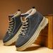 Men's Winter Snow Boots Faux Fur Lined Slip-On Waterproof Slip-Resistant Casual Shoes For Cold Weather_vogvips.com
