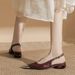 2025 Summer New Women's Shoes Pointed Unique Low Heel Comfortable Anti-Kick Metal Toe Backless Sandals For Women_vogvips.com