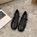 With Skirt Silver Round Head Mary Jane Shoes Women's Evening Flat Bottom Single Shoes_vogvips.com