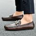 Live Broadcast Bean Shoes, Lazy Shoes, Driving Shoes, British Casual Men's Leather Shoes, Genuine Cowhide Men's Shoes_vogvips.com