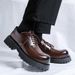 Leisure Business Thick Soled Men's Lace Up Leather Sneakers Man Minimalism Casual For Men Party Walking Fashion Shoes_vogvips.com