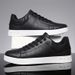 Men' PU Leather Lace-up Skateboard Shoe, Trendy Comfortable Lightweight Non-lip Outdoor Shoe Walking Jogging_vogvips.com
