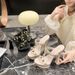 Pointed Toe Waterproof Platform 2024 Summer New Style Studded Chunky Super High Heel Casual Fashion Slippers Women's_vogvips.com