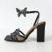 2026 New Genuine Luxury Sandals Women's Black Glitter Butterfly Block Heels Square Toe Rhinestone Ankle Strap Sandals_vogvips.com