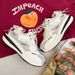 Chunky Sneakers Breathable Mesh Waffle Shoes Forrest Gump Style Couple's White Sports Casual Round Toe Women's Footwear_vogvips.com