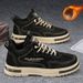 Labor Urance Work Men's Shoes Leece Warm Construction Site Work Cotton Shoes Men's Non-slip Wear-resistant Tooling Board Shoes Middle Help_vogvips.com
