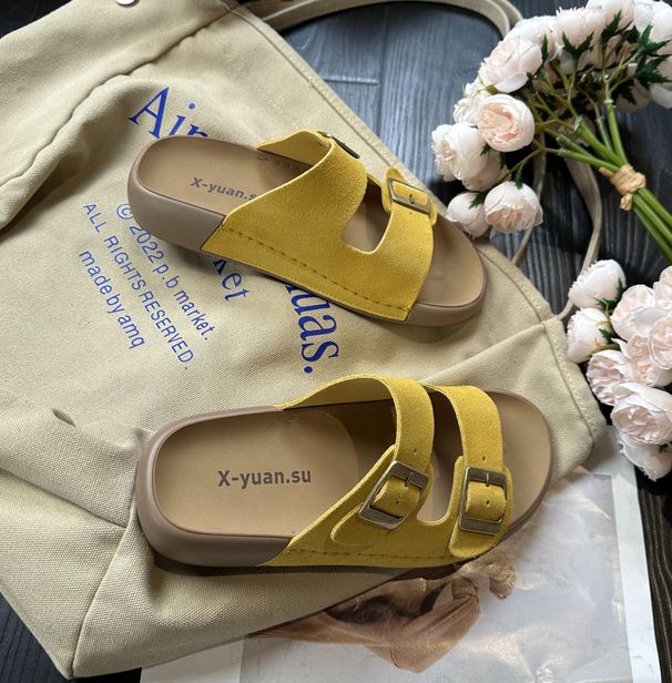 Soft Sole Women's 2025 Summer New Outdoor Casual Beach Sandals One-Word Slippers For Market And Stall_vogvips.com